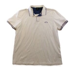 Hugo Boss Paul Curved Polo Shirt Mens XXL White Slim Fit Tipped Cotton